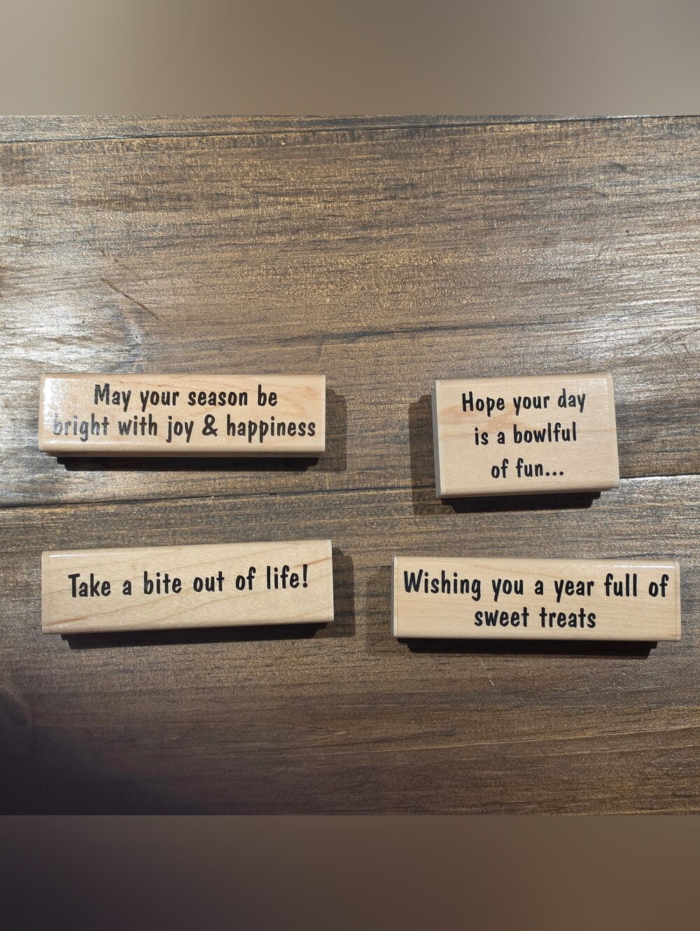 Stampabilities Wooden Rubber Stamps With Phrases Pre Owned